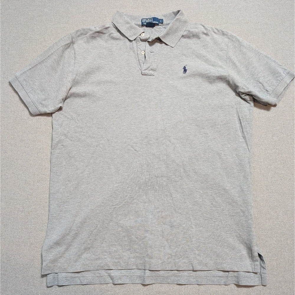 Polo Ralph Lauren Men's Gray L Classic Fit Pique Cotton Polo Shirt Pony